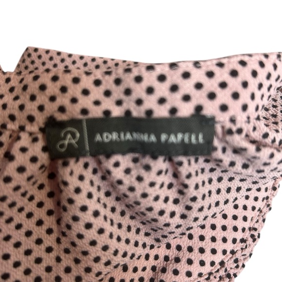 Adrianna Papell Textured Pink Polka Dot Pullover Blouse Size L - Picture 4 of 5